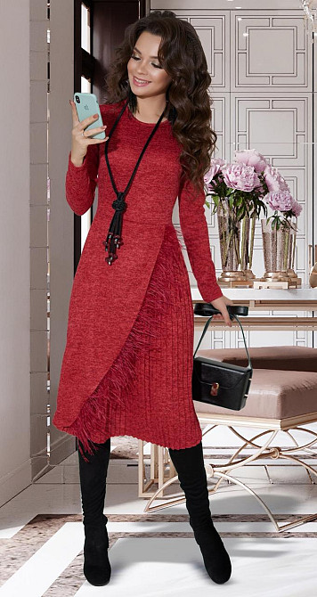 Эффектное платье с пером страуса (42) Киев - изображение 4