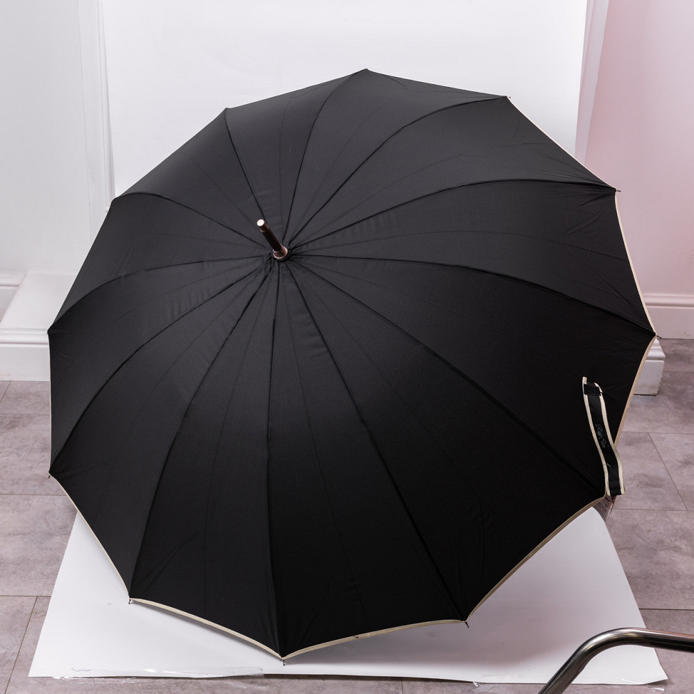 Класичний зонт-трость з чохлом, чорний, 120 см Київ - фото 7