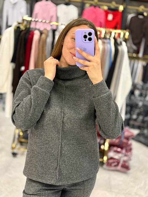 Жіночий стильний костюм-двійка Ангора-кашемір Графіт, 42/44 Одеса - фото 4