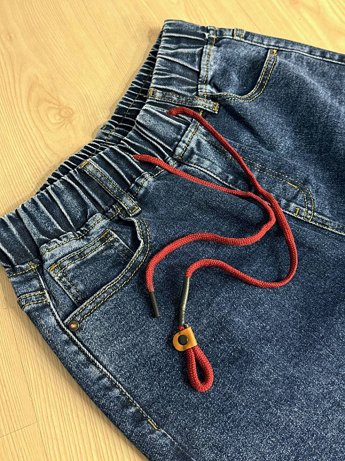 Джинси жіночі Vanver 8275 MOM на резинці зі шнурком великі розміри сині , синій, З2, 32, 90 см, 118 см Київ - фото 12