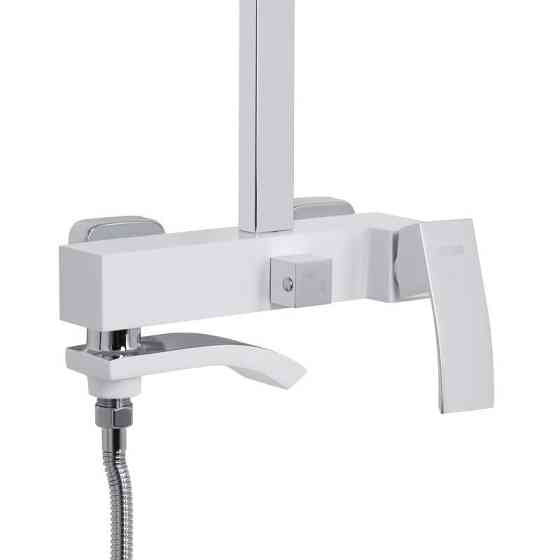 Душевая система из латуни Qtap Swan Cascada на три потребителя (с изливом) QTSWA111CRW45570 Chrome/White Харьков