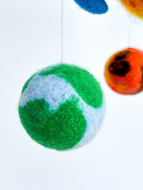 Дитячий музичний мобіль на ліжечко для немовлят WooolyWool «Космічний» з 35 мелодіями Київ - фото 6