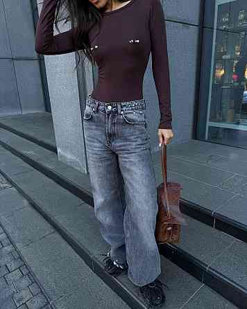 Жіночий базовий боді з акцентним пірсингом на грудях віскоза Шоколад, 46/48 Одеса