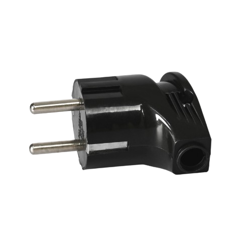 Вилка мережева із заземленням 16А кутова чорна Standard Titanum Житомир - изображение 2