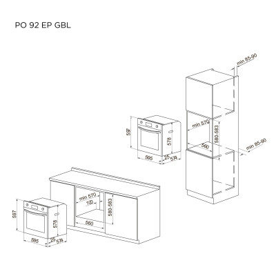 Духовой шкаф Pyramida PO 92 EP GBL Винница - изображение 7