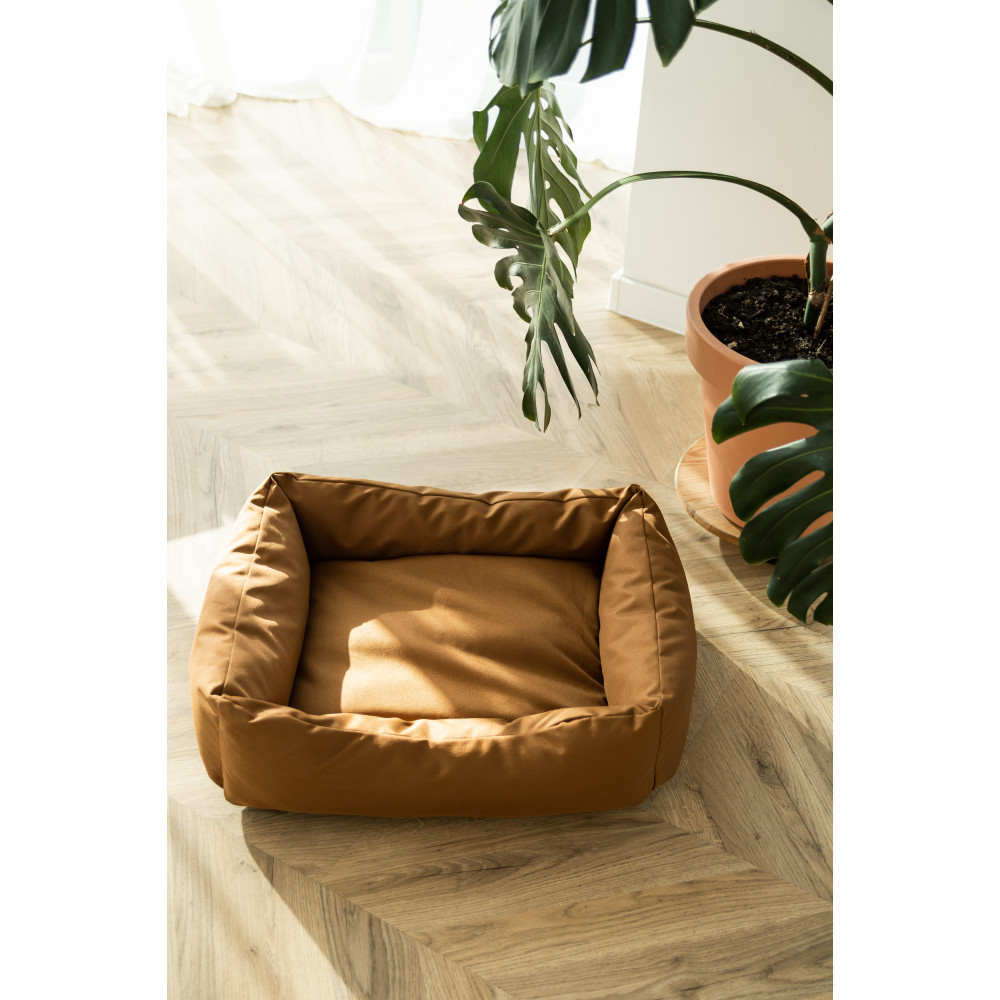 Водовідштовхувальний лежак зі знімним чохлом і двосторонньою хутряною подушкою Incor Коричневий 10040 XL (90/80/20) Київ - фото 2