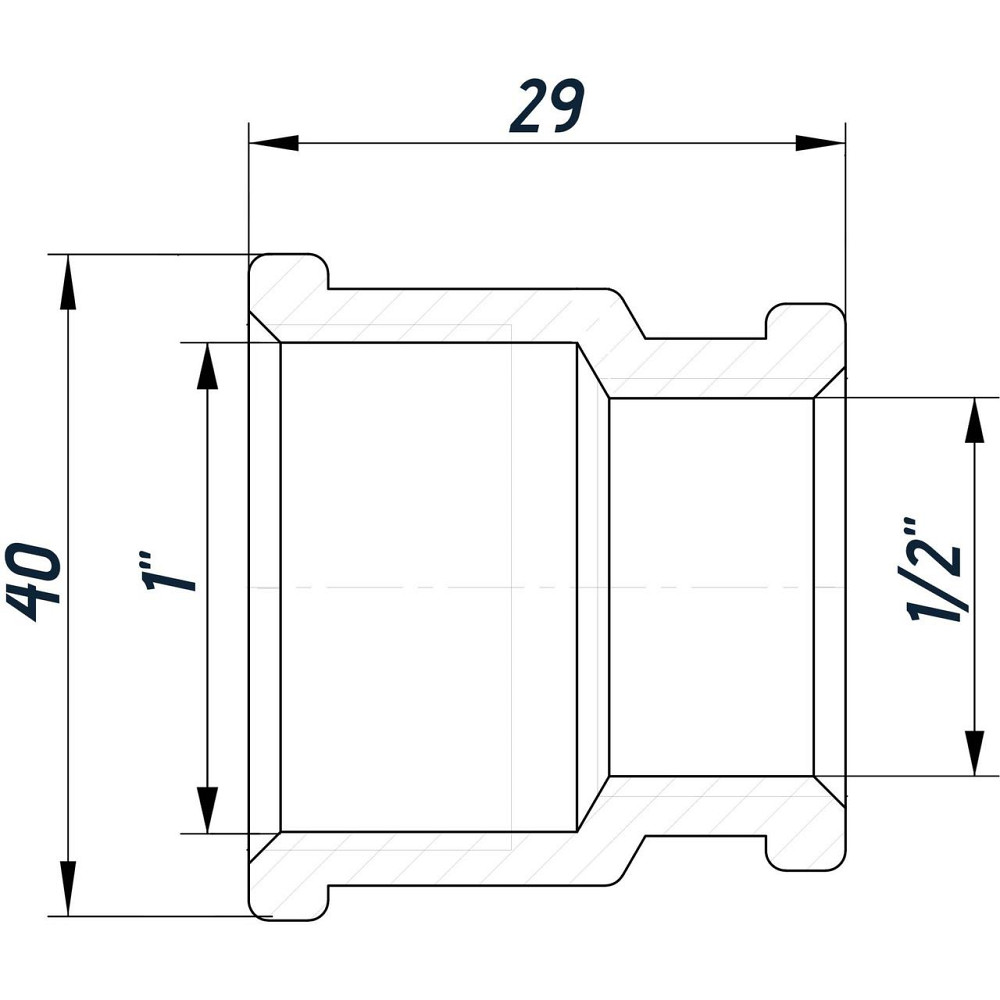 Муфта редукційна 1″х1/2″ВВ нікельована NM531L OPTIMUM (000030781) Київ - фото 3