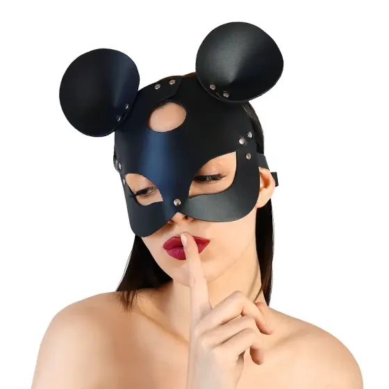 Шкіряна маска мишки Art of Sex - Mouse Mask, колір Чорний Львів