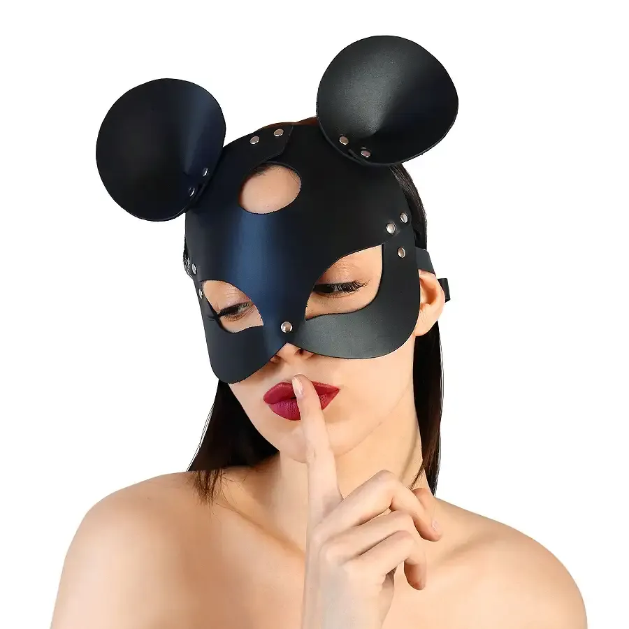Шкіряна маска мишки Art of Sex - Mouse Mask, колір Чорний Львів - фото 1