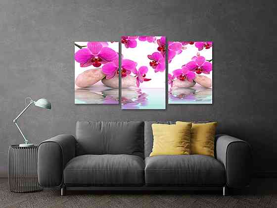 Модульная картина в гостиную / спальню Орхідея на камінях Art-624_3 100x150 см Киев