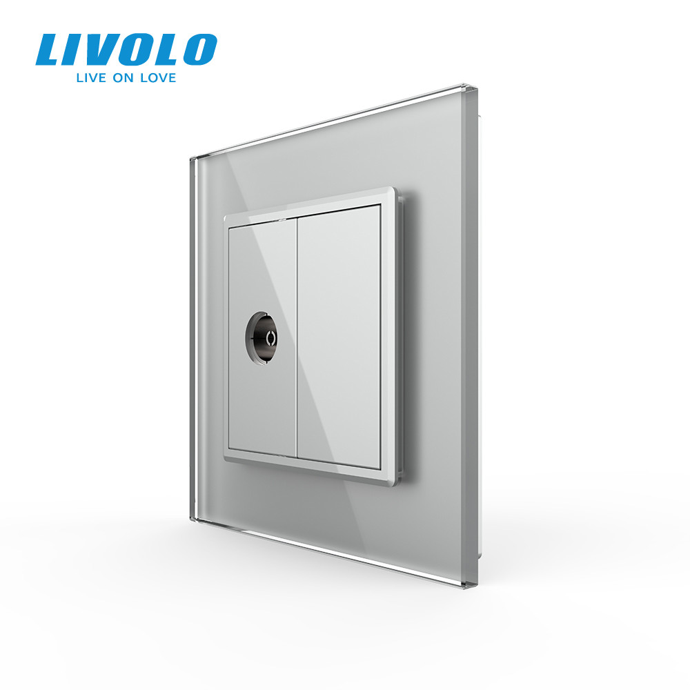 LIVOLO Розетка телевізійна Livolo сірий скло (VL-C791V-15) Коломия - фото 1