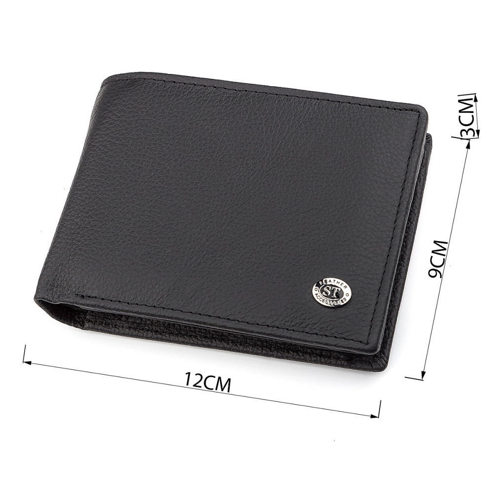 Мужской кошелек ST Leather 18327 (ST108) из натуральной кожи Черный Киев - изображение 4