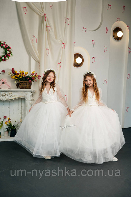 Пудровое нарядное платье 134-146 Кривой Рог - изображение 7