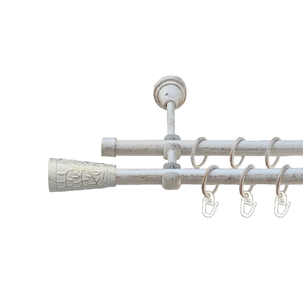 Карниз Orvit Севілія металевий дворядний відкритий Біле Золото 16\16 мм 240 см (00-00015881) Львів - фото 1