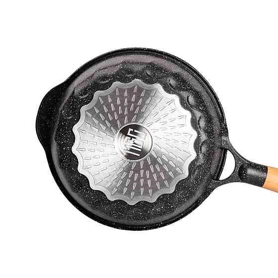 Алюмінієвий сотейник 2,7 л з мармуровим антипригарним покриттям Ø 24 см чорний HP-4-436B Київ