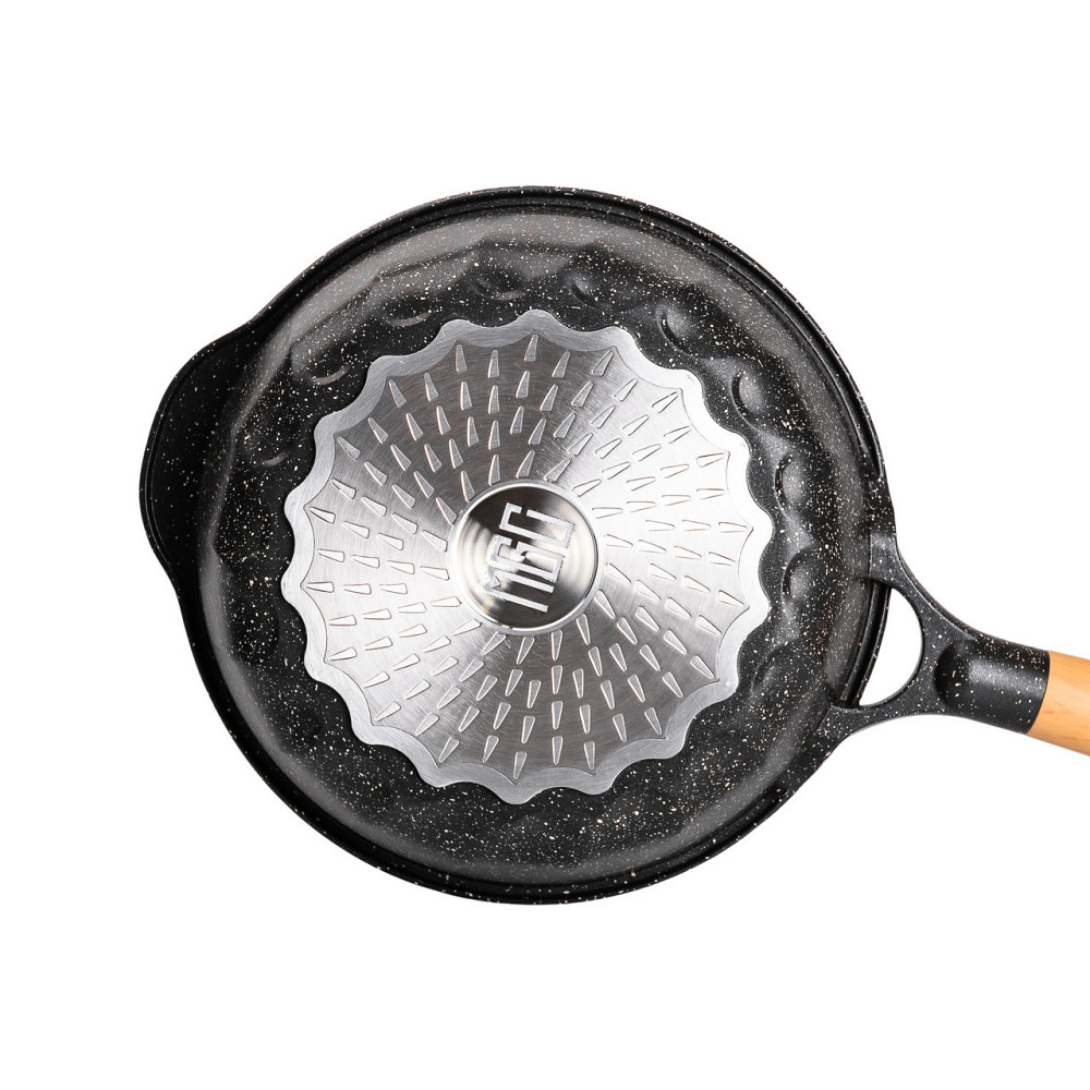 Алюмінієвий сотейник 2,7 л з мармуровим антипригарним покриттям Ø 24 см чорний HP-4-436B Київ - фото 3