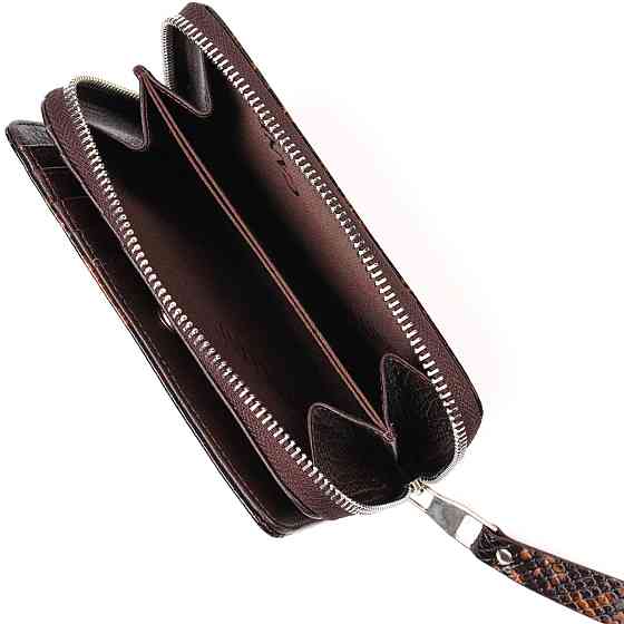 Отличное лакированное женское портмоне среднего размера из натуральной кожи с тиснением под змею CANPELLINI 21714 Разноцветное Киев