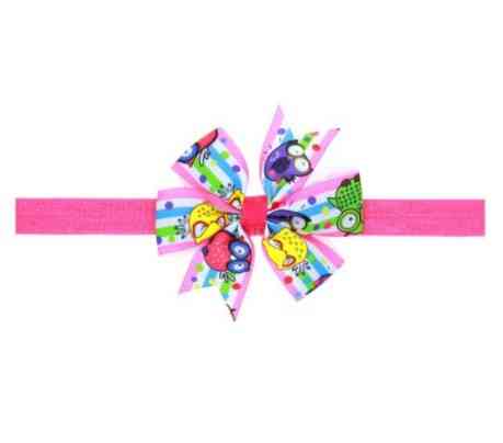 Детская повязка на голову разноцветная с совами - размер банта 8см, размер универсальный (на резинке) Киев