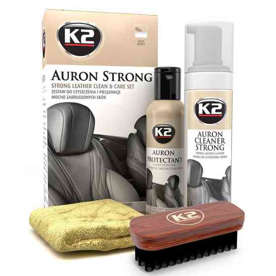 Набор по уходу за кожаной обивкой К2 Auron Strong Set со щеткой и микрофиброй Львов