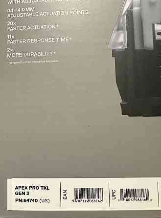 Клавіатура  ігрова SteelSeries Apex Pro TKL Gen 3 Black (64740) Харків