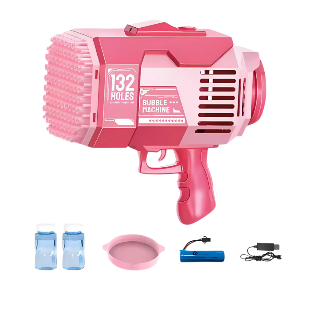 Пистолет для мыльных пузырей, генератор мыльных пузырей на аккумуляторе, мыльные пузыри для детей, розовый Каменец-Подольский - изображение 6