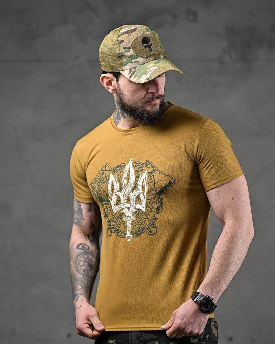 Тактична потовідвідна футболка тризуб койот ДЛ6372 Одеса - фото 1