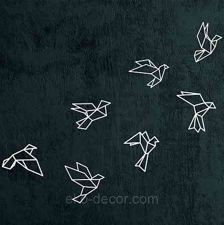 Декоративне настінне Панно «Пташки» Декор на стіну 20*12 см — 5 шт., Білий Київ