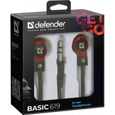 Наушники Defender Basic 619 Black-Red (63619) Винница