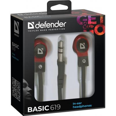 Наушники Defender Basic 619 Black-Red (63619) Винница - изображение 2