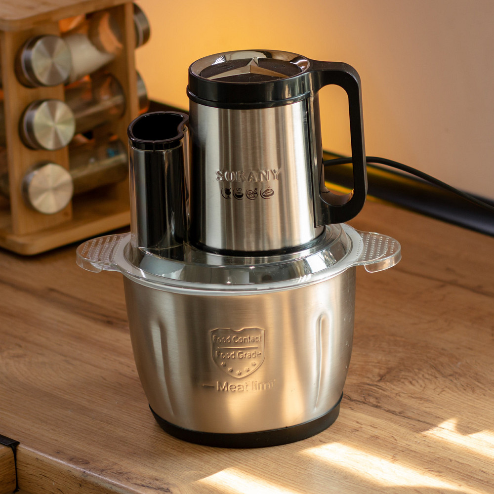 Чоппер подрібнювач із чашею на 2.7 л кухонний електричний Sokany SK-06019 Київ - фото 8