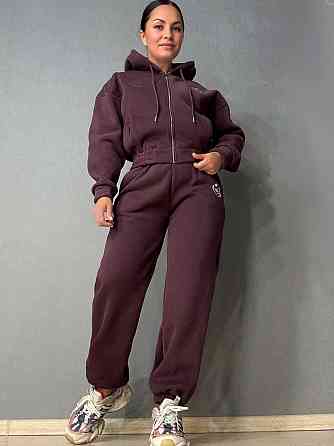 Костюм жіночий Joy One 80990 утеплений на флісі худі зі штанами бордовий, бордовий, XL Київ