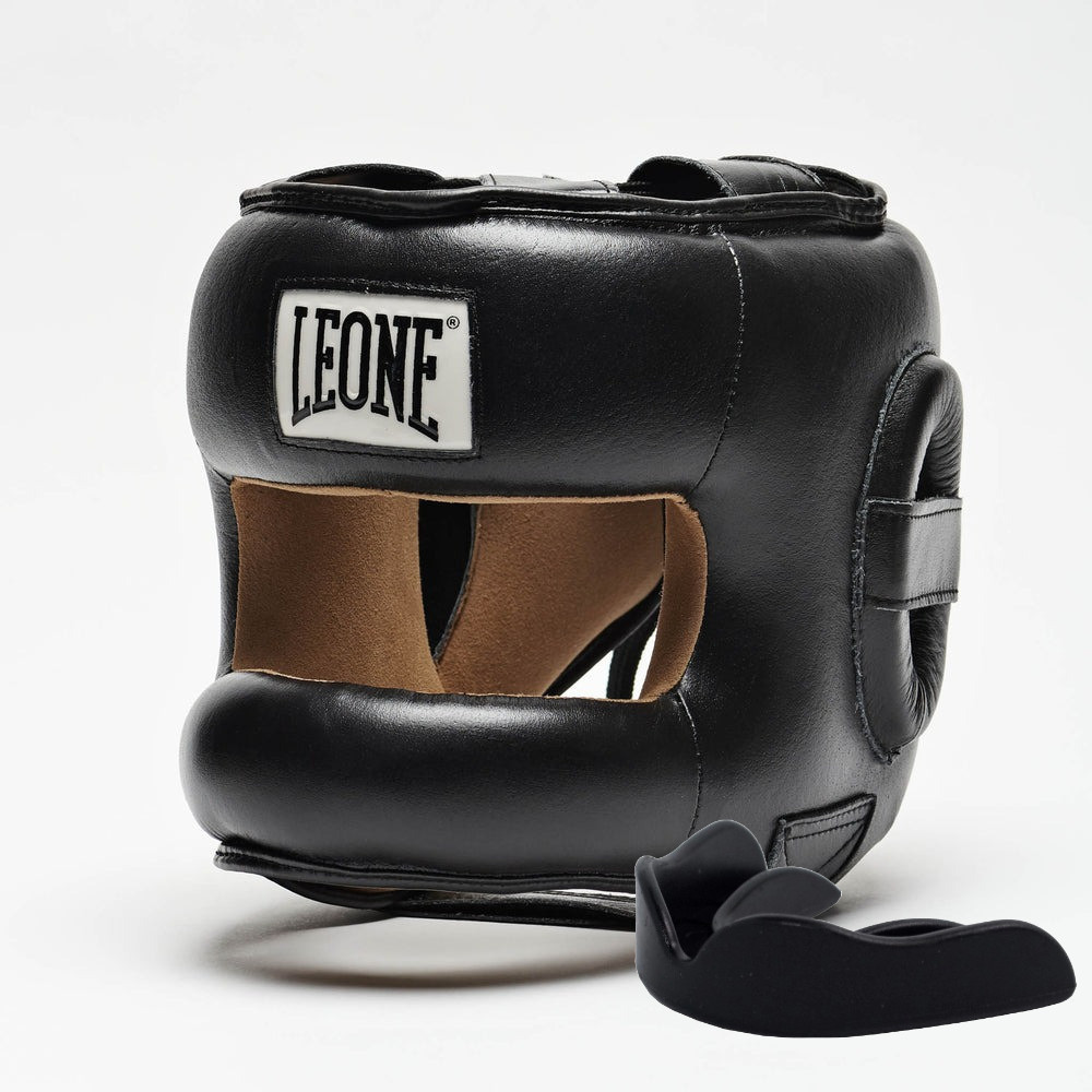 Боксерський шолом з бампером Leone CS425 Black M (капа в комплекті) Кам'янське - фото 1