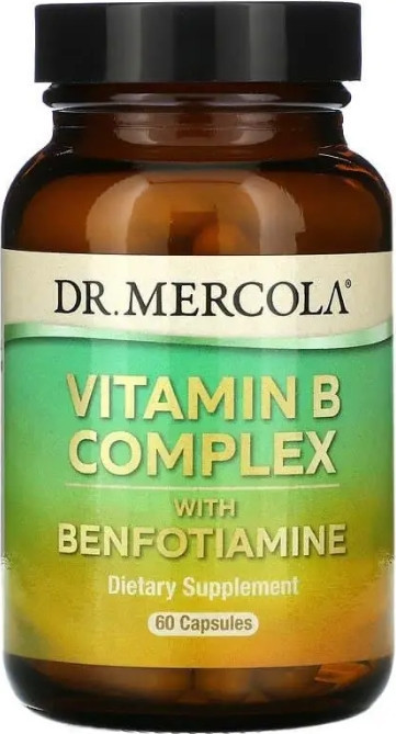 Вітаміни групи В з бенфотіаміна Dr. Mercola  Vitamin B Complex 60 капс Київ - фото 1