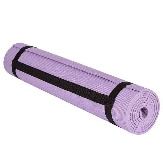 Килимок для йоги фітнесу гімнастіки каремат PowerPlay 4010 PVC Yoga Mat Лавандовий 173см на 61см Київ