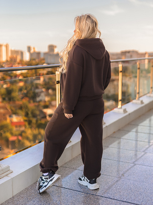 Утеплений спортивний костюм жіночий "The best" | Батал Шоколадний, 54-56 Київ - фото 3