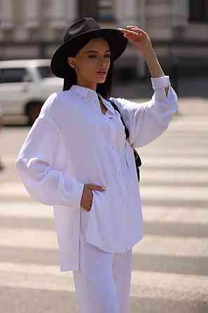 Костюм-трійка жіночий літній креп-жатка Білий XS-S Харків