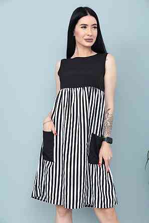 Сукня з завищеною талією "Band" оптом | Норма і батал | Розпродаж моделі Чорний, 42-44 Київ