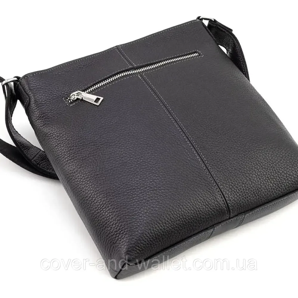 Стильная мужская сумка планшет из натуральной кожи черного цвета Grande Pelle 749710 Киев - изображение 15