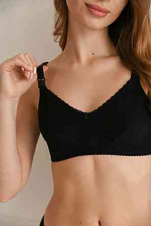 Бюстгальтер - топ для вагітних і годуючих мам Amethyst 95C Мамин Дім Чорний Кривий Ріг
