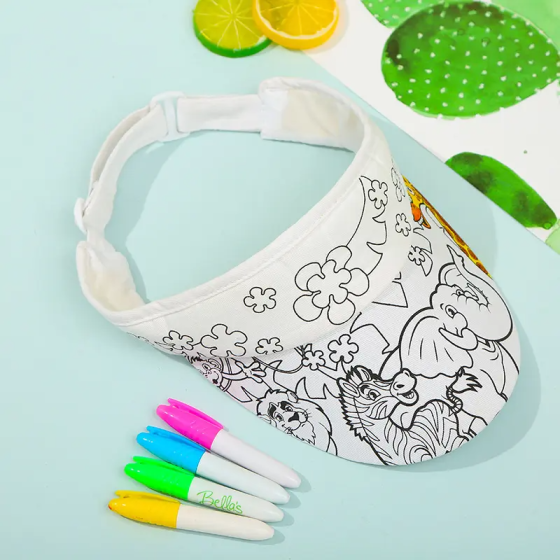 Дитячий набір для творчості: кепка-розмальовка з маркерами для тканини (4 кольори), малюнок Тварини Кам'янець-Подільський