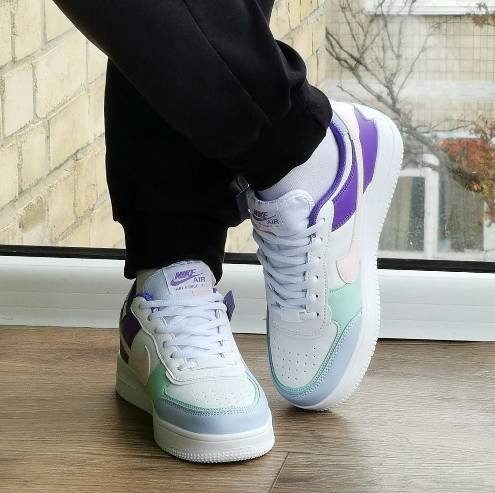 Кросівки Nike Force Білі Найк Шкіряні Форси Shadow Різнобарвні (розміри: 36,37,38,39,40,41) - 22 Дніпро - фото 3