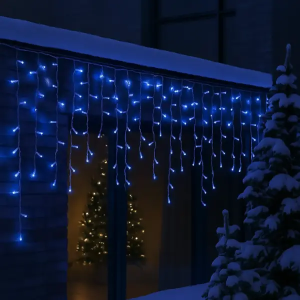 Garlando Вулична гірлянда Бахрома 12 м 200 LED білий провід Синій 12MWBL Коломия - фото 2