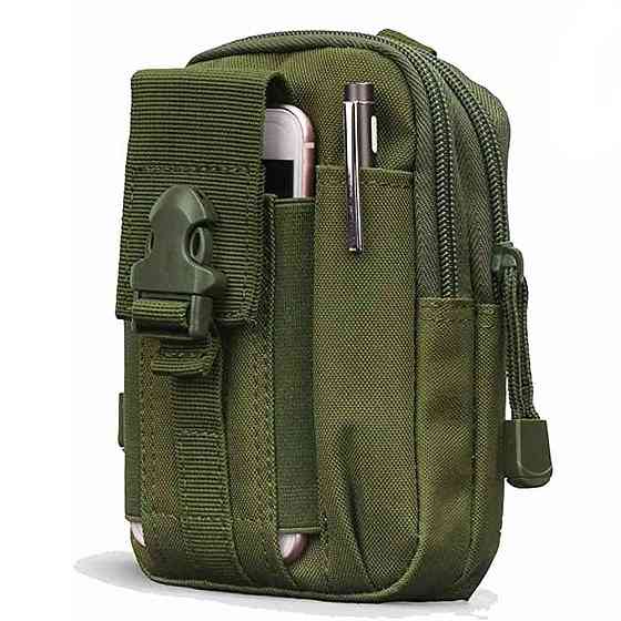 Тактическая сумка на пояс (18х13х3см) A50, с MOLLE, Олива / Армейский мужской подсумок на пояс / Органайзер Киев