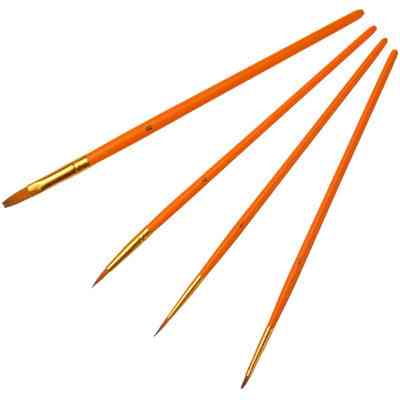 Пензлик для малювання Maxi набір 4 шт синтетичний ворс, круглі (№ 1, 4), пласкі (№ 1, 8), коротка ручка (MX60886) Вінниця