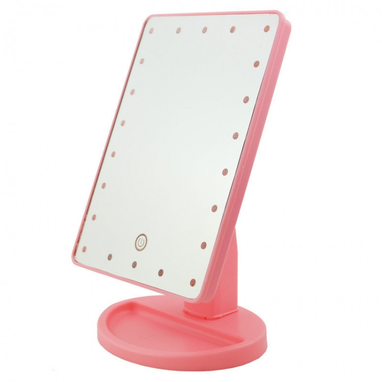 Настольное зеркало с 16 LED подсветкой Large LED Mirror Pink Винница - изображение 1