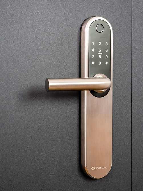 Умный дверной биометрический замок SEVEN LOCK SL-7768BF silver Киев - изображение 8