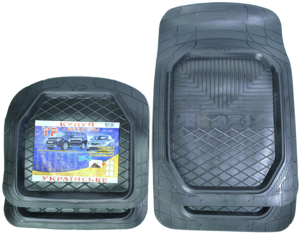 Килимки салону гумові універсальні,(YP-3) високі борти Дубно, к-т (4шт.) Київ - фото 1