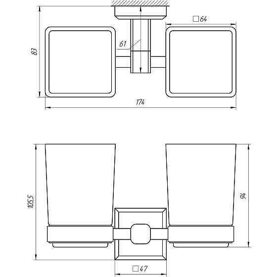 Стакан подвійний TOPAZ TКВ 9928A Луцк