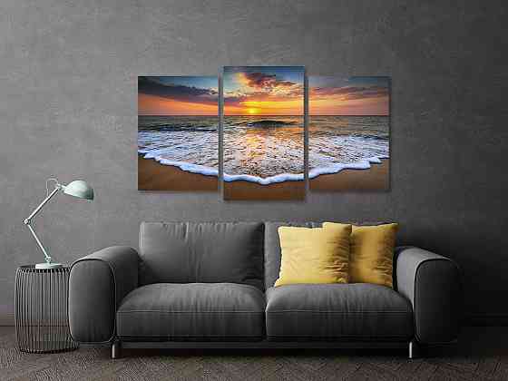 Модульная картина в гостиную / спальню  Пляж захід сонця Art-676_3 100x150 см Киев