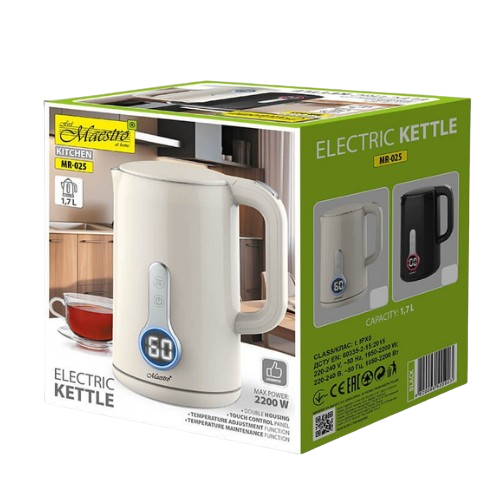 Електрочайник 1,7л 1850-2200W (диск) сенсорна панель MR-025-BLACK Maestro Житомир - изображение 3